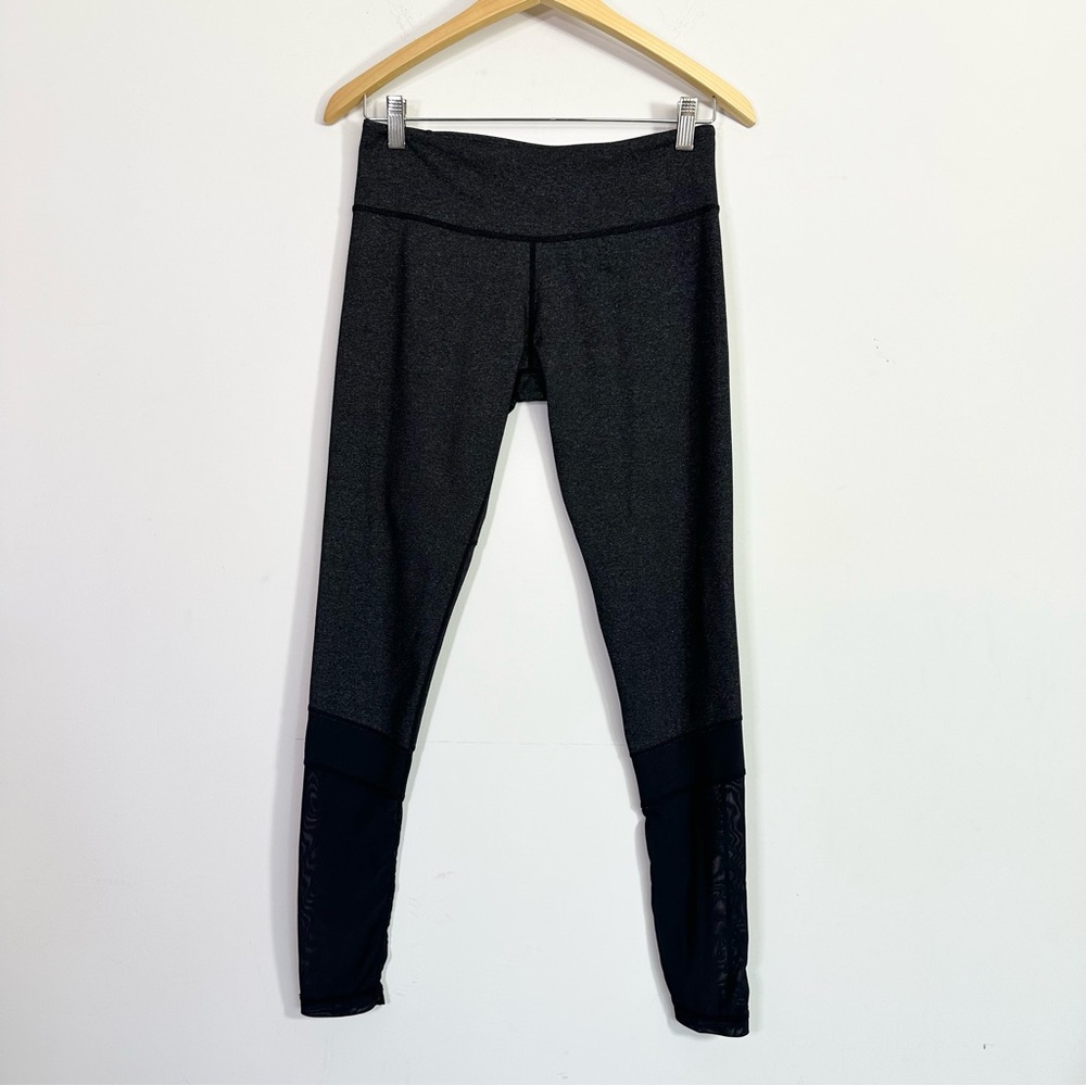 Lululemon Gray Mesh Mid Rise Luon Leggings